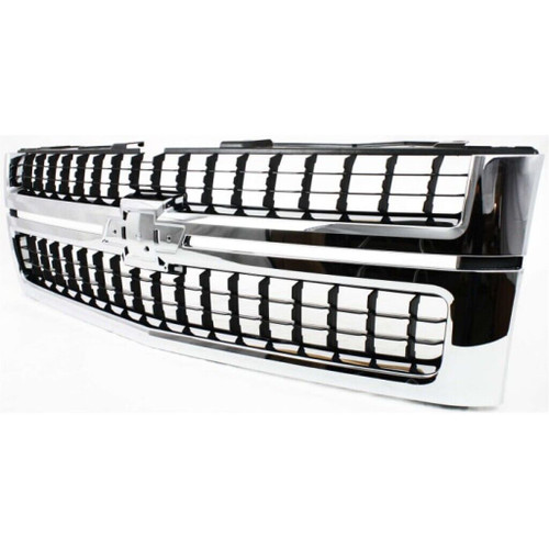 GRILLE MATTE-BLACK W/CHROME FRAME 2500/3500 REPLACEMENT FOR  CHEVROLET PICKUP CHEVY SILVERADO-1500, 2500-3500 2007 PARTSLINK NUMBER  GM1200608
