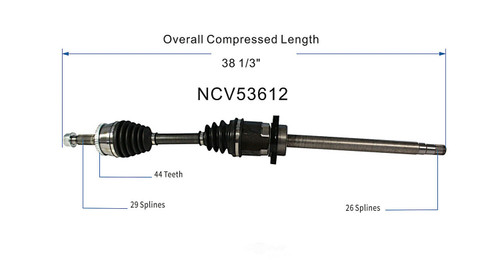 C V AXLE RH V6 3.5L  REPLACEMENT FOR NISSAN ALTIMA 2006 PARTSLINK NUMBER  NCV53612