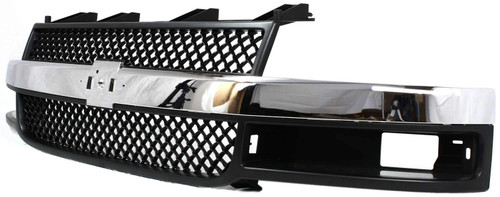GRILLE GRAY W/SEALED BEAM HEAD LAMP REPLACEMENT FOR  CHEVROLET VAN CHEVY EXPRESS 2007 PARTSLINK NUMBER  GM1200538