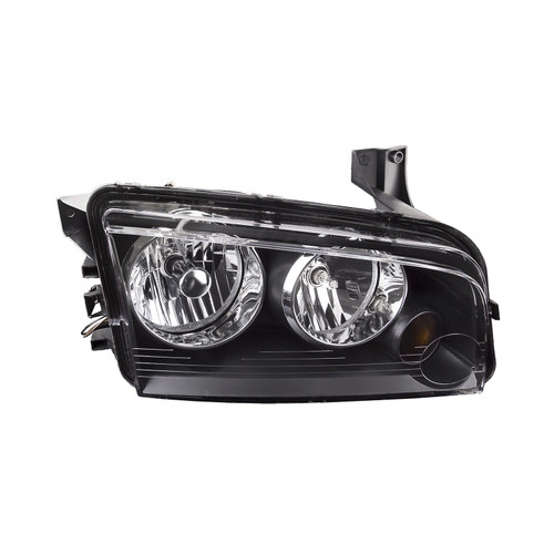 HEAD LAMP RH BLACK HOUSING HALOGEN REPLACEMENT FOR DODGE CHARGER 2007 PARTSLINK NUMBER CH2519132 HEAD LAMP RH BLACK HOUSING HALOGEN REPLACEMENT FOR DODGE CHARGER 2007 PARTSLINK NUMBER CH2519132