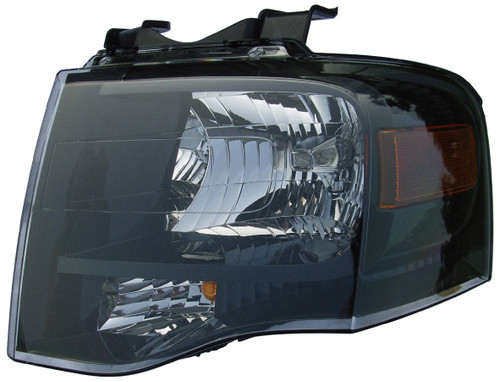 HEAD LAMP LH BLACK BEZEL HQ REPLACEMENT FOR FORD EXPEDITION EL 2007 PARTSLINK NUMBER  FO2502227