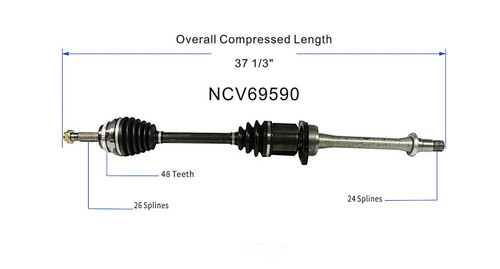 C V AXLE RH FWD  REPLACEMENT FOR SCION TC 2006 PARTSLINK NUMBER NCV69590