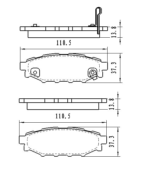 BRAKE PADS SET RR CERAMIC  REPLACEMENT FOR SUBARU LEGACY 2006 PARTSLINK NUMBER  D1114