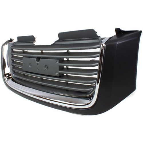 GRILLE CHROME/BLACK W/BLACK FRAME W/O H/L WASHER HOLE REPLACEMENT FOR GMC ENVOY 2007 PARTSLINK NUMBER  GM1200604