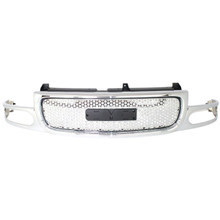 GRILLE ASSY (CHROME SLV) DENALI REPLACEMENT FOR GMC PICKUP GMC DENALI 1500 2007 PARTSLINK NUMBER  GM1200510