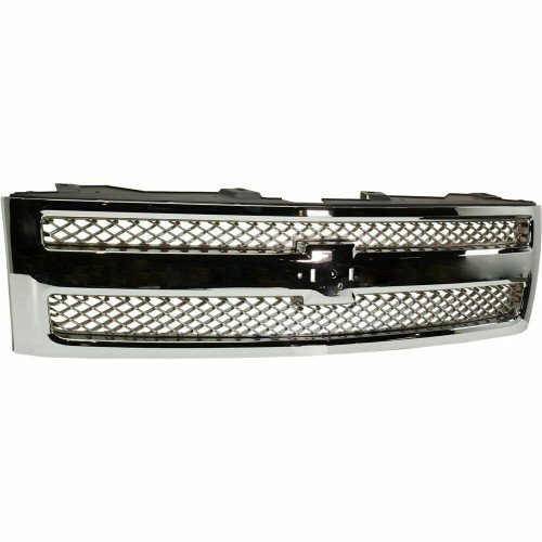 GRILLE CHROME W/CHROME FRAME   REPLACEMENT FOR CHEVROLET PICKUP CHEVY SILVERADO HYBRID 2009 PARTSLINK NUMBER  GM1200655