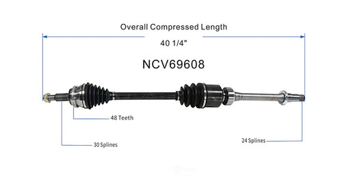 C V AXLE ASSEMBLY RH FWD  REPLACEMENT FOR TOYOTA SIENNA 2006 PARTSLINK NUMBER 	NCV69608