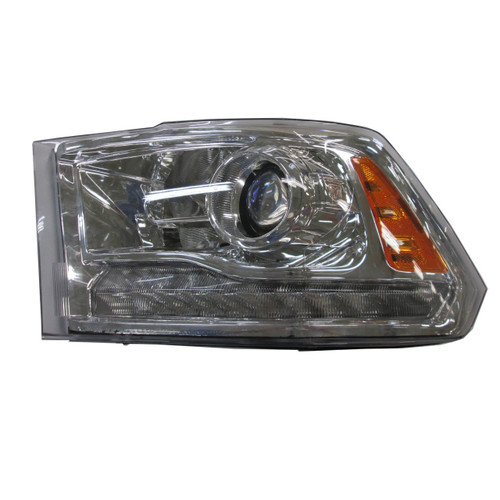 HEAD LAMP LH HALOGEN PROJECTOR CHROME BEZEL HQ REPLACEMENT FOR RAM PICKUP-RAM-1500-CLASSIC-2019-2021 2023 PARTSLINKS NUMBER CH2502290