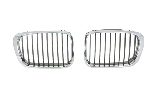 GRILLE RH CHROME.BLACK REPLACEMENT FOR BMW 3 SERIES WAGON 2000 PARTSLINK NUMBER BM1200179