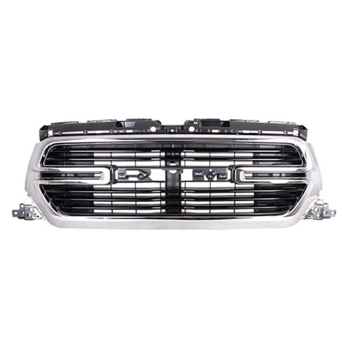 GRILLE CHROME SURROUND W/BLACK BILLETS W/CAMERA LARAMIE/BIG HORN MODEL REPLACEMENT FOR RAM PICKUP-RAM-1500-2011-2022 2022 PARTSLINK NUMBER CH1200420