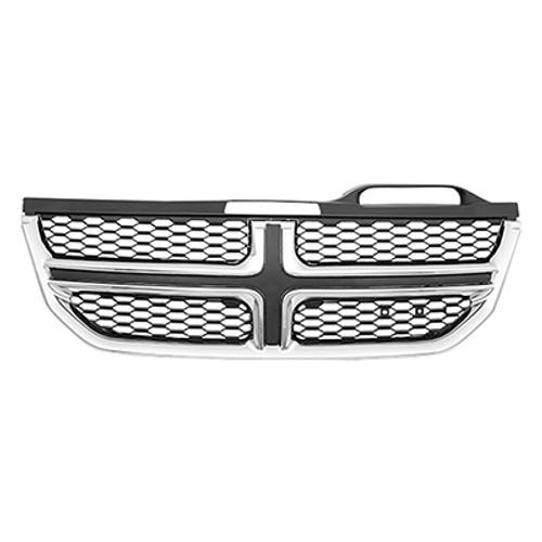 GRILLE CHROME FRAME W/BLACK INSERT REPLACEMENT FOR DODGE JOURNEY 2020 PARTSLINK NUMBER CH1200362