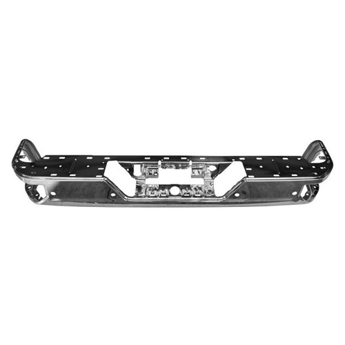 BUMPER FACE BAR RR STEEL CHROME W/BLIND SPOTS/ PARK ASSIST SENSOR/ SINGLE EXHAUST REPLACEMENT FOR CHEVROLET PICKUP CHEVY SILVERADO 2500  -  2015-2021  2023 PARTSLINK NUMBER GM1102575
