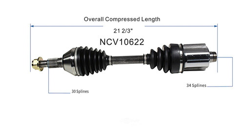 C V AXLE LH/RH V6 REPLACEMENT FOR CHEVROLET MALIBU HYBRID 2010 PARTSLINK NUMBER NCV10622