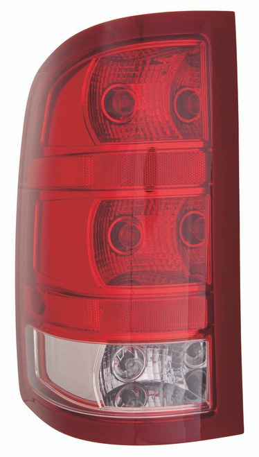 TAIL LAMP LH 2ND DESIGN W/O DARK RED TRIM W/SMALL BACK-UP BULB EXCLUDE BASE/DUALLY MODEL CAPA REPLACEMENT FOR GMC PICKUP GMC SIERRA -1500 99-13 2500-3500 99-10 2010 PARTSLINK NUMBER GM2800250C