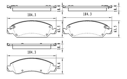 BRAKE PADS SET FR CERAMIC REPLACEMENT FOR GMC VAN GMC SAVANA 2010 PARTSLINK NUMBER D1363 BRAKE PADS SET FR CERAMIC REPLACEMENT FOR GMC VAN GMC SAVANA 2010 PARTSLINK NUMBER D1363