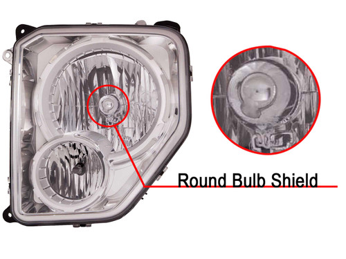 HEAD LAMP LH CHROME BEZEL W/FOG LAMP ROUND BULB SHIELD HQ REPLACEMENT FOR JEEP LIBERTY 2010 PARTSLINK NUMBER CH2502233 HEAD LAMP LH CHROME BEZEL W/FOG LAMP ROUND BULB SHIELD HQ REPLACEMENT FOR JEEP LIBERTY 2010 PARTSLINK NUMBER CH2502233
