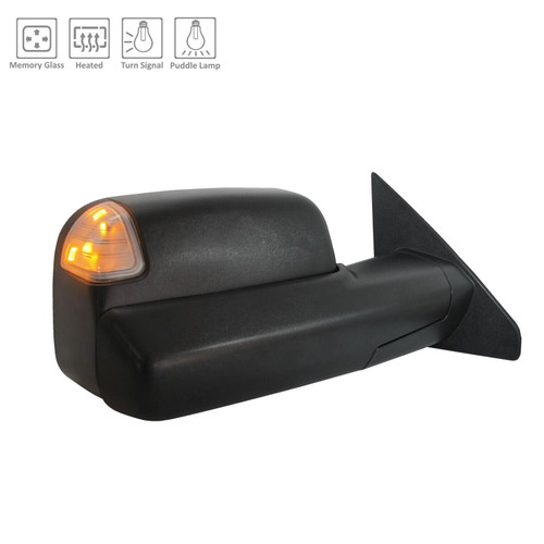 DOOR MIRROR RH POWER TEXTURED HTD W/MEMORY/PUDDLE LAMP/SIGNAL REPLACEMENT FOR RAM PICKUP-RAM-1500-2011-2022 2020 PARTSLINK NUMBER CH1321528