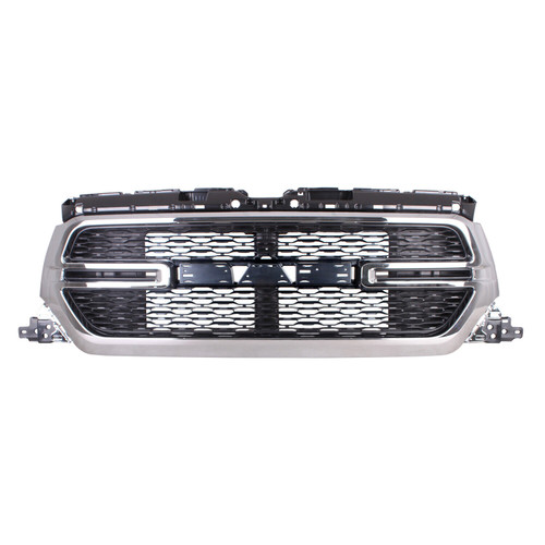 GRILLE FR CHROME SURROUND W/O CAMERA W/ BLACK PERFORATED WAVE INSERT TRADESMAN MODELS REPLACEMENT FOR RAM PICKUP-RAM-1500-2011-2022 2020 PARTSLINK NUMBER CH1200437 GRILLE FR CHROME SURROUND W/O CAMERA W/ BLACK PERFORATED WAVE INSERT TRADESMAN MODELS REPLACEMENT FOR RAM PICKUP-RAM-1500-2011-2022 2020 PARTSLINK NUMBER CH1200437
