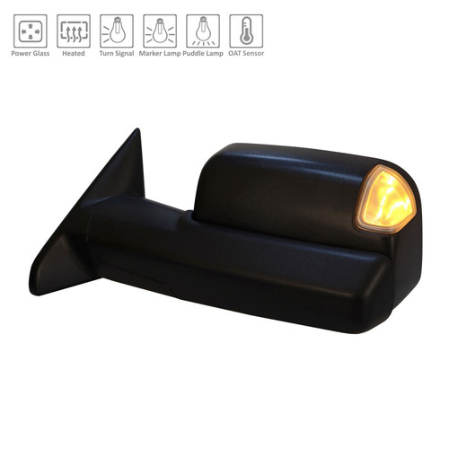 DOOR MIRROR LH POWER HTD TEXTURED W/MARKER LAMP/PUDDLE LAMP/SIGNAL/SPOTTER/SENSOR REPLACEMENT FOR RAM PICKUP-RAM-3500-2011-2022 2020 PARTSLINK NUMBER CH1320505 DOOR MIRROR LH POWER HTD TEXTURED W/MARKER LAMP/PUDDLE LAMP/SIGNAL/SPOTTER/SENSOR REPLACEMENT FOR RAM PICKUP-RAM-3500-2011-2022 2020 PARTSLINK NUMBER CH1320505