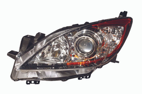 HEAD LAMP LH HALOGEN W/O SKY ACTIV PKG CAPA REPLACEMENT FOR MAZDA MAZDA 3 2010 PARTSLINK NUMBER  MA2518130C