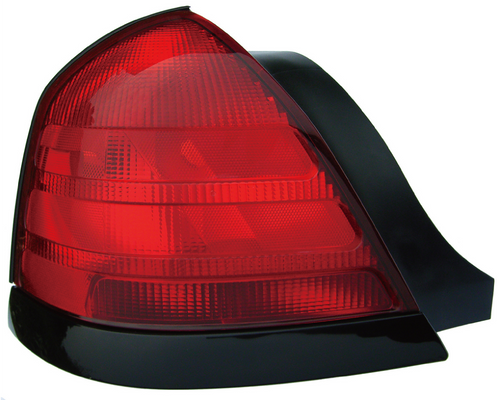 TAIL LAMP LH (BLACK MOULDING-2 BULB-RED) HQ  REPLACEMENT FOR FORD CROWN VICTORIA 2001 PARTSLINK NUMBER  FO2800160