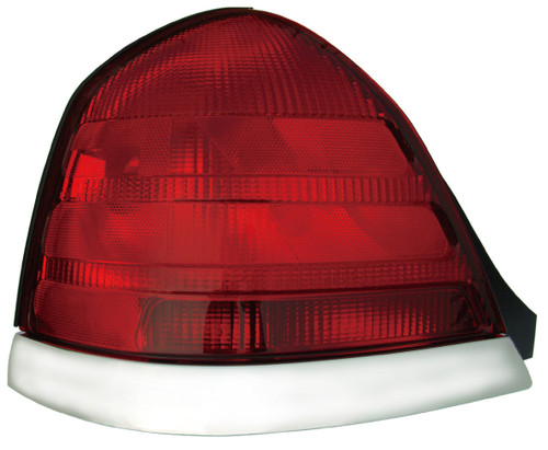 TAIL LAMP LH (CHROME MOULDING-2 BULB-RED) HQ REPLACEMENT FOR FORD CROWN VICTORIA 2001 PARTSLINK NUMBER FO2800176 TAIL LAMP LH (CHROME MOULDING-2 BULB-RED) HQ REPLACEMENT FOR FORD CROWN VICTORIA 2001 PARTSLINK NUMBER FO2800176