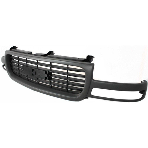 GRILLE BLACK HORIZONTAL BARS W/TEXTURED GRAY FRAME  REPLACEMENT FOR GMC YUKON 2001 PARTSLINK NUMBER  GM1200429