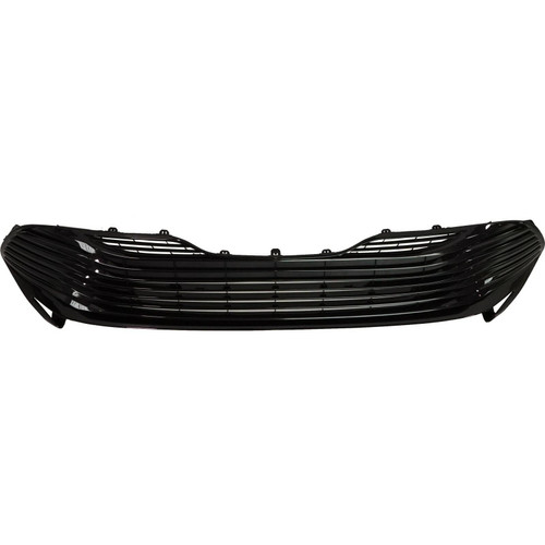 GRILLE LOWER GLOSSY BLACK BAR STYLE W/O SENSOR L/LE REPLACEMENT FOR TOYOTA CAMRY 2020 PARTSLINK NUMBER TO1036183