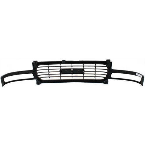 GRILLE BLACK HORIZONTAL BARS W/TEXTURED GRAY FRAME REPLACEMENT FOR GMC YUKON XL 2001 PARTSLINK NUMBER  GM1200429
