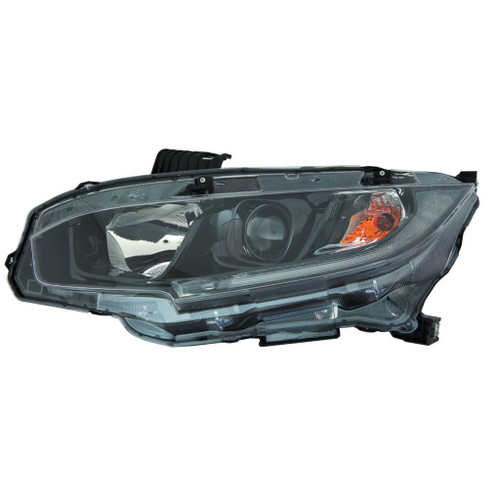HEAD LAMP LH HALOGEN W/BLACK BEZEL HQ REPLACEMENT FOR HONDA CIVIC SEDAN 2019 PARTSLINK NUMBER HO2502192 HEAD LAMP LH HALOGEN W/BLACK BEZEL HQ REPLACEMENT FOR HONDA CIVIC SEDAN 2019 PARTSLINK NUMBER HO2502192