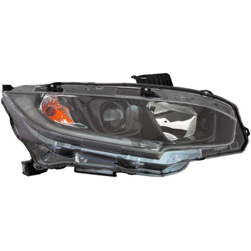HEAD LAMP RH HALOGEN W/BLACK BEZEL HQ REPLACEMENT FOR HONDA CIVIC SEDAN 2019 PARTSLINK NUMBER HO2503192 HEAD LAMP RH HALOGEN W/BLACK BEZEL HQ REPLACEMENT FOR HONDA CIVIC SEDAN 2019 PARTSLINK NUMBER HO2503192