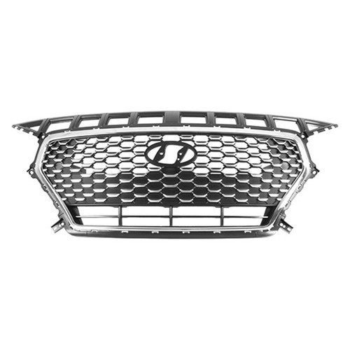 GRILLE PTD W/CHROME FRAME REPLACEMENT FOR HYUNDAI ELANTRA GT-HATCHBACK 2019 PARTSLINK NUMBER HY1200224 GRILLE PTD W/CHROME FRAME REPLACEMENT FOR HYUNDAI ELANTRA GT-HATCHBACK 2019 PARTSLINK NUMBER HY1200224