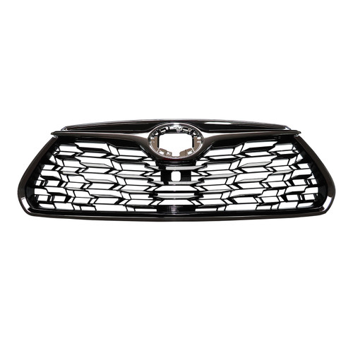GRILLE FR PTD BLACK W/CHROME MOLDING W/O CAMERA FOR LTD MODELS REPLACEMENT FOR TOYOTA HIGHLANDER 2020 PARTSLINK NUMBER TO1200456