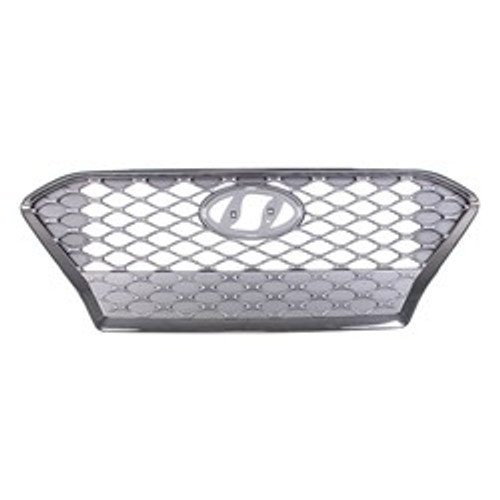 GRILLE SILVER GRAY W/SMOKE CHROME FRAME REPLACEMENT FOR HYUNDAI KONA 2019 PARTSLINK NUMBER HY1200219 GRILLE SILVER GRAY W/SMOKE CHROME FRAME REPLACEMENT FOR HYUNDAI KONA 2019 PARTSLINK NUMBER HY1200219