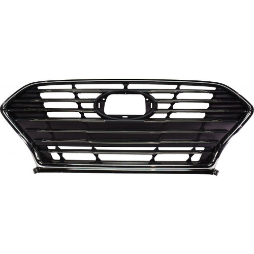 GRILLE FR SMOKED BLACK W/CHROME W/ADAPTIVE CRUISE EXCLUDE SPRT  REPLACEMENT FOR HYUNDAI SONATA 2019   PARTSLINK NUMBER  	HY1200217