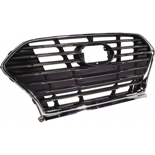 GRILLE FR SMOKED BLACK W/CHROME W/ADAPTIVE CRUISE EXCLUDE SPRT  REPLACEMENT FOR HYUNDAI SONATA 2019   PARTSLINK NUMBER  	HY1200217