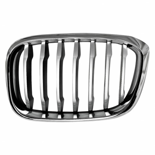 GRILLE LH CHROME FRAME W/BLACK SLATS/SILVER FR EDGE W/O M-PKG  REPLACEMENT FOR BMW X4 2019 PARTSLINK NUMBER BM1200306