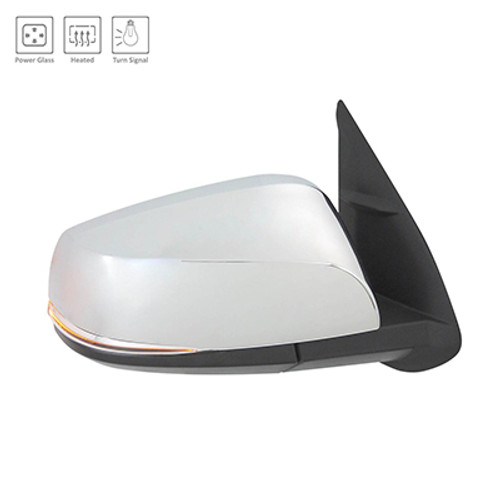 DOOR MIRROR RH POWER HTD CHROME W/SIGNAL /MANUAL FOLD W/O BLIND SPOT REPLACEMENT FOR TOYOTA TACOMA PICKUP 4WD 2020 PARTSLINK NUMBER  TO1321353