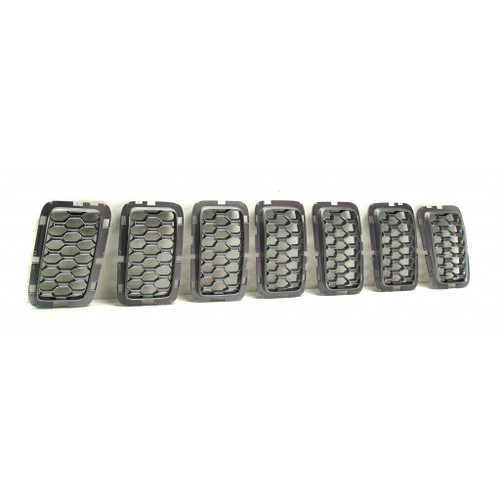 GRILLE TRIM RING 7-PIECE SET SATIN CHROME EXCLUDE SRT/TRACKHAWK MODEL CAPA REPLACEMENT FOR JEEP GRAND CHEROKEE 2019 PARTLINKS NUMBER CH1201114C GRILLE TRIM RING 7-PIECE SET SATIN CHROME EXCLUDE SRT/TRACKHAWK MODEL CAPA REPLACEMENT FOR JEEP GRAND CHEROKEE 2019 PARTLINKS NUMBER CH1201114C