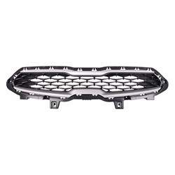 GRILLE MATTE BLACK W/SILVER/GRAY MOULDING FR/LXS MODEL REPLACEMENT FOR KIA FORTE 2019 PARTSLINK NUMBER KI1200204 GRILLE MATTE BLACK W/SILVER/GRAY MOULDING FR/LXS MODEL REPLACEMENT FOR KIA FORTE 2019 PARTSLINK NUMBER KI1200204