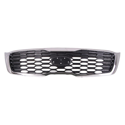 GRILLE L/LX MODEL MATTE BLACK W/CHROME FRAME REPLACEMENT FOR KIA SORENTO 2019 PARTSLINK NUMBER KI1200207 GRILLE L/LX MODEL MATTE BLACK W/CHROME FRAME REPLACEMENT FOR KIA SORENTO 2019 PARTSLINK NUMBER KI1200207