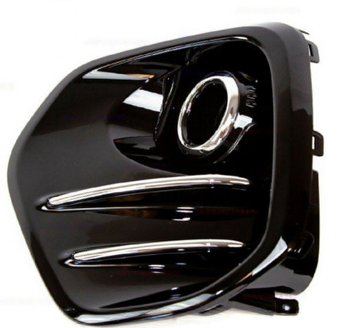 FOG LAMP BEZEL FR LH PTD BLACK W/CHROME MOULDING W/O LED FOGS FWD REPLACEMENT FOR KIA SPORTAGE 2019 PARTSLINK NUMBER KI1038127 FOG LAMP BEZEL FR LH PTD BLACK W/CHROME MOULDING W/O LED FOGS FWD REPLACEMENT FOR KIA SPORTAGE 2019 PARTSLINK NUMBER KI1038127