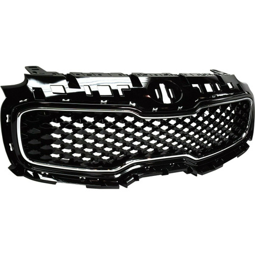 GRILLE GLOSSY BLACK W/CHROME FRAME W/O PRE-COLLISION REPLACEMENT FOR KIA SPORTAGE 2019 PARTSLINK NUMBER KI1200190 GRILLE GLOSSY BLACK W/CHROME FRAME W/O PRE-COLLISION REPLACEMENT FOR KIA SPORTAGE 2019 PARTSLINK NUMBER KI1200190