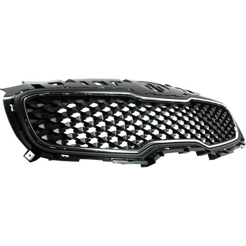 GRILLE MATTE BLACK CENTER W/CHROME FRAME       REPLACEMENT FOR SPORTAGE 2019 PARTSLINK NUMBER KI1200194