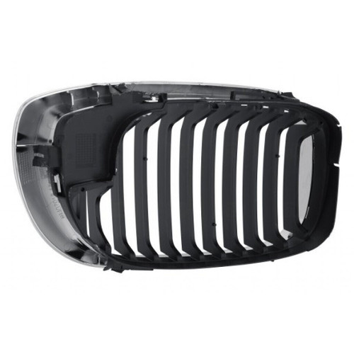 GRILLE LH CHROME/BLACK [11 BLACK VERTICAL BARS WITH CHROME FACE SURROUNDED BY CHROME FRAME] REPLACEMENT FOR BMW 3 SERIES CONVERTIBLE 2005 PARTSLINK NUMBER BM1200156