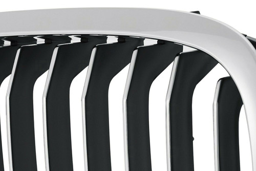GRILLE RH CHROME/BLACK [11 BLACK VERTICAL BARS WITH CHROME FACE SURROUNDED BY CHROME FRAME] REPLACEMENT FOR BMW 3 SERIES CONVERTIBLE 2005 PARTSLINK NUMBER BM1200157