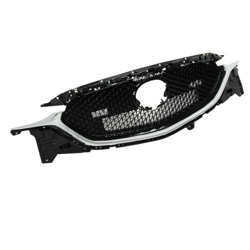 GRILLE PTD BLACK MESH W/LOWER CHROME MOULDING USE WITHOUT ADAPTIVE CRUISE  REPLACEMENT FOR MAZDA CX5 2019 PARTSLINK NUMBER 	MA1200215