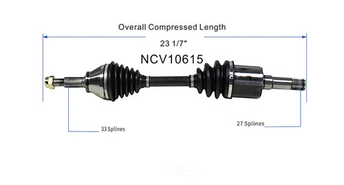 C V AXLE LH ONLY FOR MT REPLACEMENT FOR CHEVROLET COBALT 2005 PARTSLINK NUMBER NCV10615