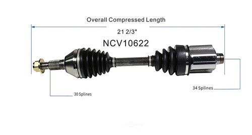 C V AXLE LH/RH V6 REPLACEMENT FOR CHEVROLET MALIBU HYBRID 2008 PARTSLINK NUMBER  NCV10622