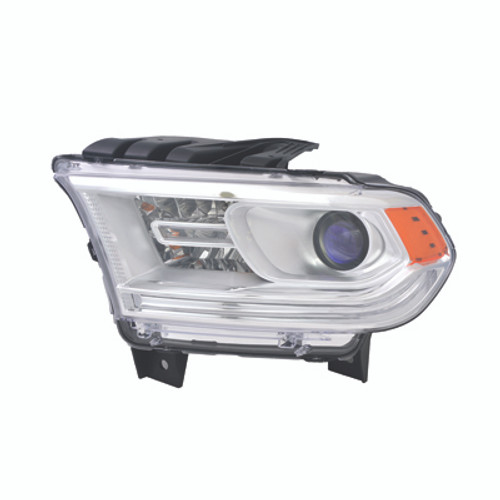 HEAD LAMP LH HALOGEN CHROME BEZEL W/LED DRL CAPA  REPLACEMENT FOR DODGE DURANGO 2015 PARTSLINK NUMBER  CH2502257C
